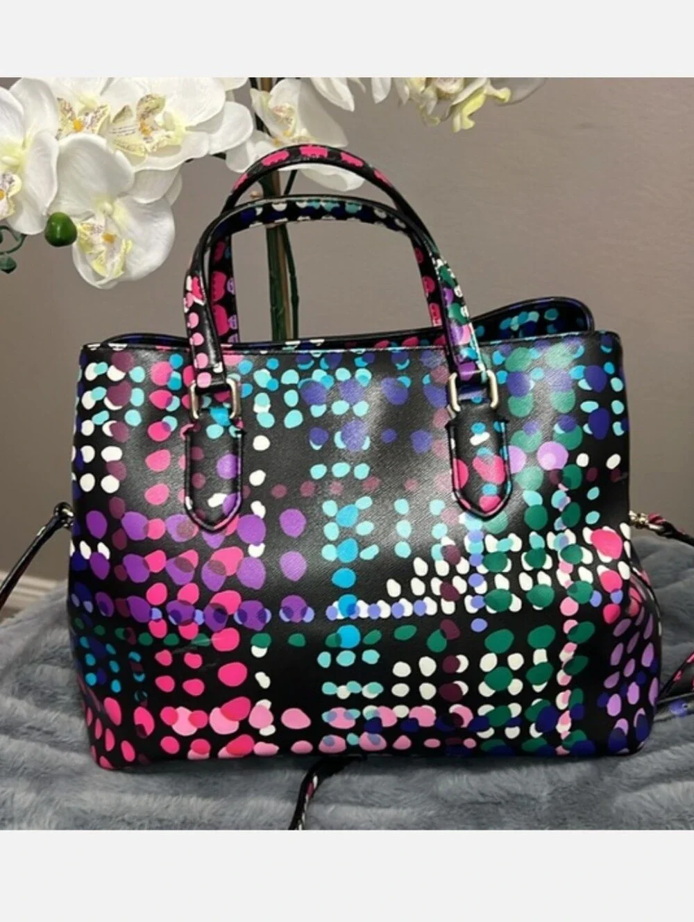 Kate Spade Multicolor Confetti Dot Leather Satchel